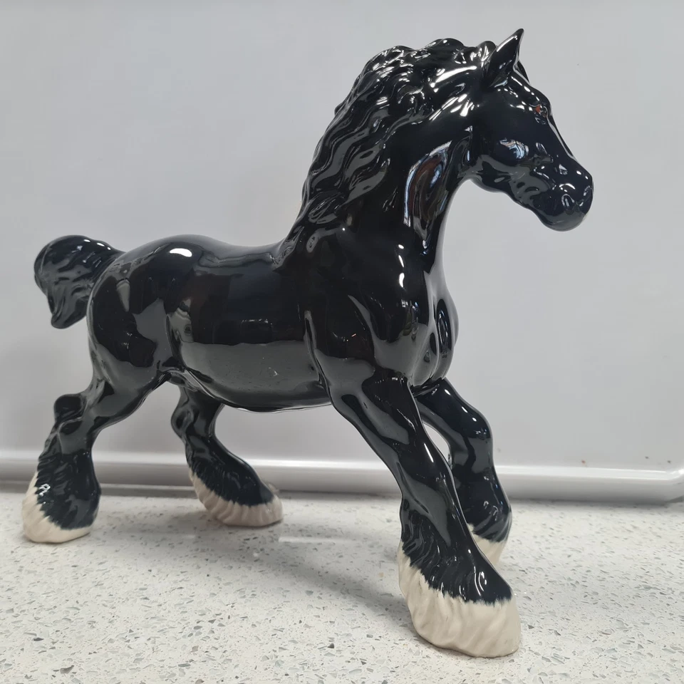 VINTAGE BESWICK BLACK CANTERING SHIRE HORSE-BCC SPECIAL LTD. EDITION OF 735 ONLY - Image 4 of 4