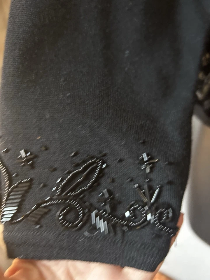 Cárdigan de Colección Talbots Negro Terciopelo y Lana Cuentas M Evento Especial Elegancia Foto 3 de 4