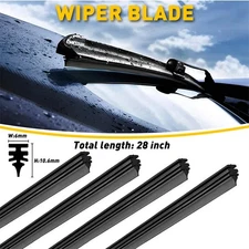 Universal Pack(4) 28inch Car Windshield Wiper Blades Refills Insert Strips Black