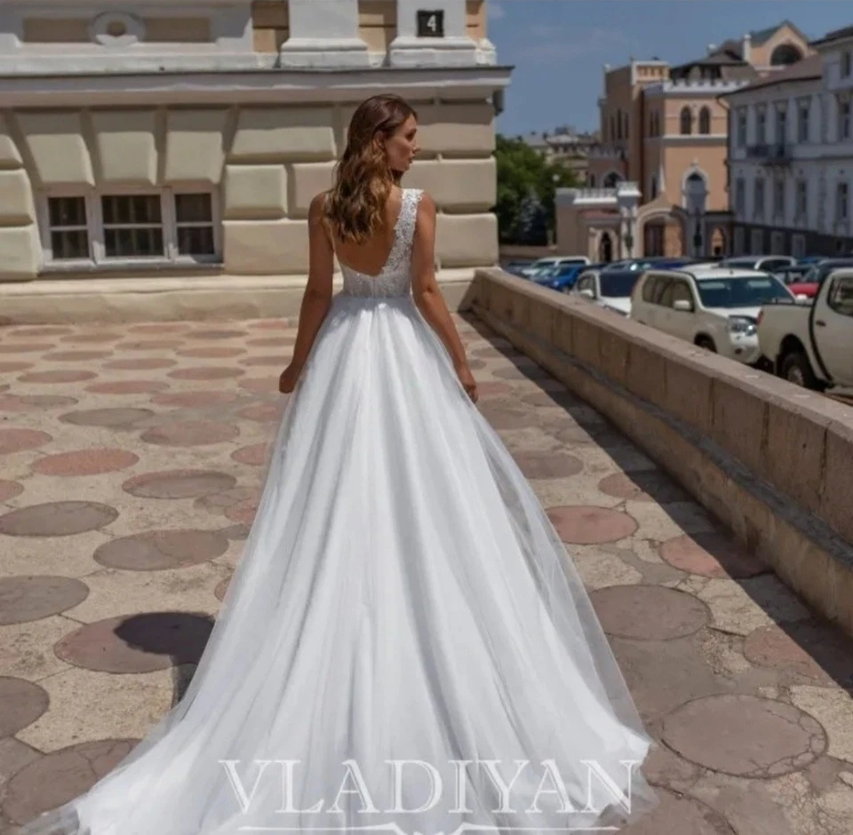 VLADIYAN  $2240 wedding Gown, Size 10 Tags Attached. Not Altered Sample Gown - Image 2 of 4