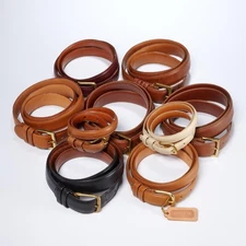 8 Coach Genuine Leather Brown Tan Black Maroon Belt Lot 35" - 48"l