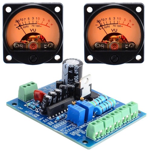 Analog VU Meter Kit 2pcs with Backlit and Driver Board for Audio Equipment - Picture 5 of 13