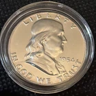 1954 Franklin Half Dollar 90% Silver Proof No Mint Mark In Capsule Estate Coins