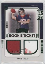 2021 Panini Contenders Rookie Ticket Swatches Dual Davis Mills #RDS-DMI 7m3
