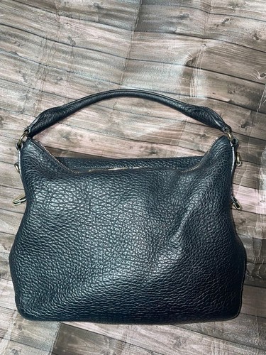 Burberry hobo handbag shoulder bag black leather genuine leather