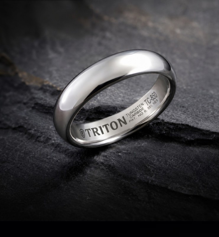 Men’s TRITON Tungsten Carbide TC-850 5mm Comfort Band, Size 11, Brilliant Finish