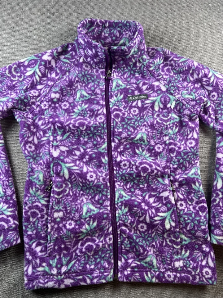 Columbia Benton Springs II Girls L 14/16 Fleece Jacket All Over Print Floral - Image 2 of 4