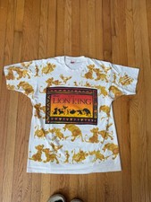 Vintage 90's Disney The Lion King AOP Single Stitch T-Shirt Jerry Leigh White