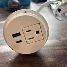 Desktop Power Grommet, Desk Grommet Outlet 2 Inch Hole, Power Grommet with USB