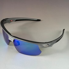 Oakley Bisphaera Sport Sunglasses Steel Grey Prizm Sapphire Lenses Blue