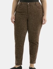 TERRA  SKY High Rise Straight Leg Jeans 26W Plus Leopard Print NEW