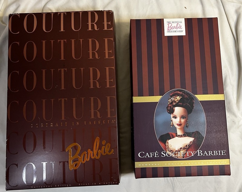 Mattel Café Society Barbie 18892 Portrait In Taffeta Barbie 15528 NRFB NIB