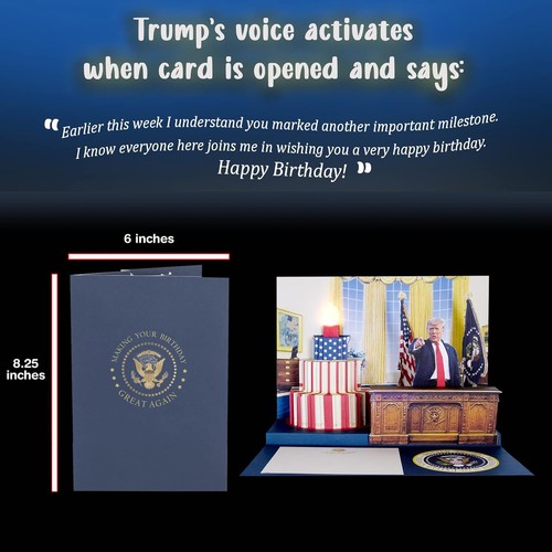 Pop Up Birthday Card with Light & Sound Features Real Donald Trump Voice Mess... - Picture 4 of 5
