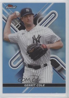 2022 Topps Finest Sky Blue Refractor 222/300 Gerrit Cole #75 03mf