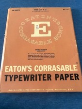 GUC Vtg 50s-60s EATON’s Corrasable TYPEWRITER PAPER Onion Skin 9lb  25% cotton thumbnail