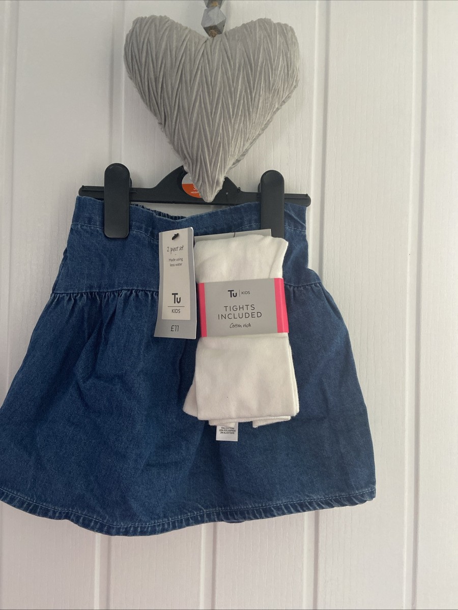 Girls Denim Skirt Aged 3/4 UK