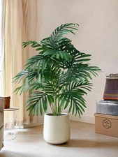 70-80cm Large Artificial Palm Tree Tropical Green Leaves Fake Plants Plastic...