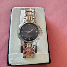 Watch CALVIN HILL Twotone S/S with blue dial & goldtone hrs new battery