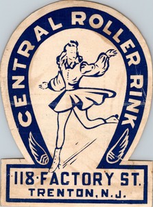 C 1930 1950 Central Roller Rink Trenton Nj Graphics Roller Sk8 Skating Label Ebay