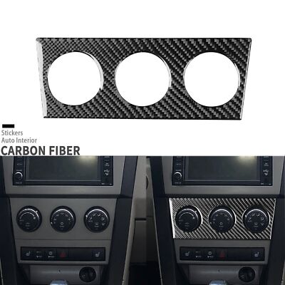 Real Carbon Fiber Central Control AC Climate Panel Cover For Dodge Avenger 08-10