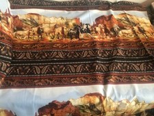 Wild Wild West running horses scenic stripe western Studio e fabric