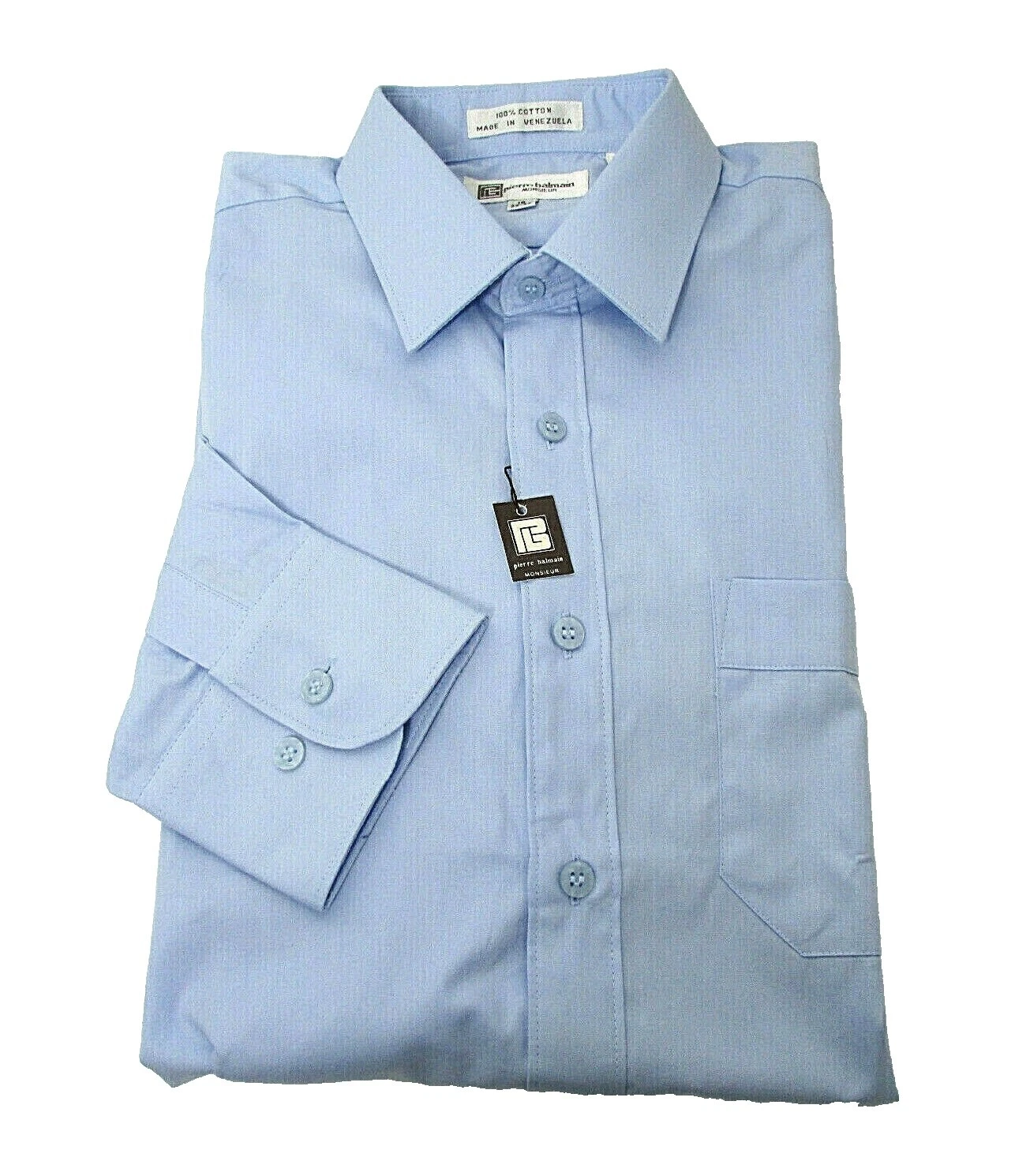 Pierre Balmain Solid 100% Cotton Dress Shirts for Men