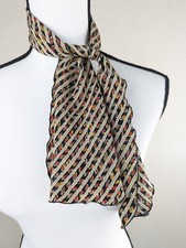 Vintage Scalloped Edge Scarf Unbranded 70s Floral Disco Retro 60s Fashion 34x9