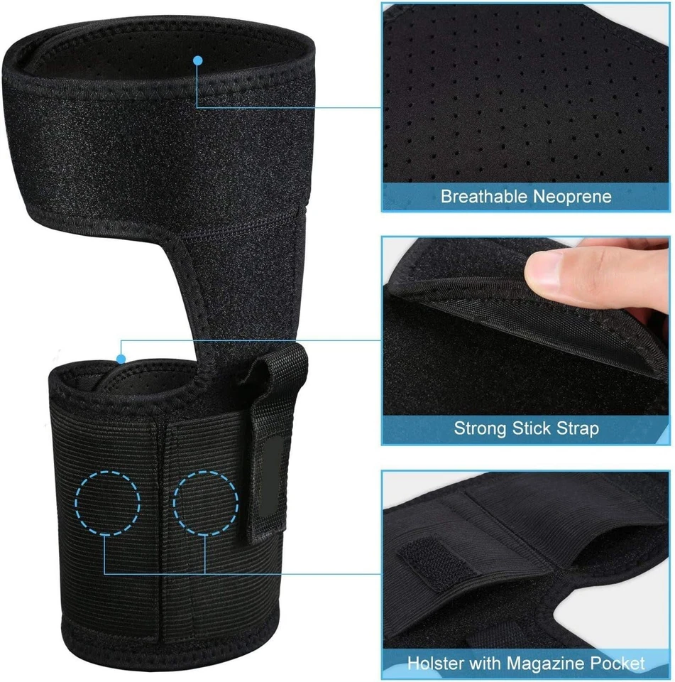 Pistola de tobillo oculta funda pierna derecha para LCP 380 S&W Glock LC9 9 mm Foto 2 de 4