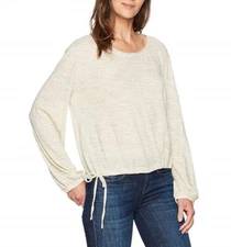 Three Dots Women's Nepps Jersey Neck Short Shirt, Cream