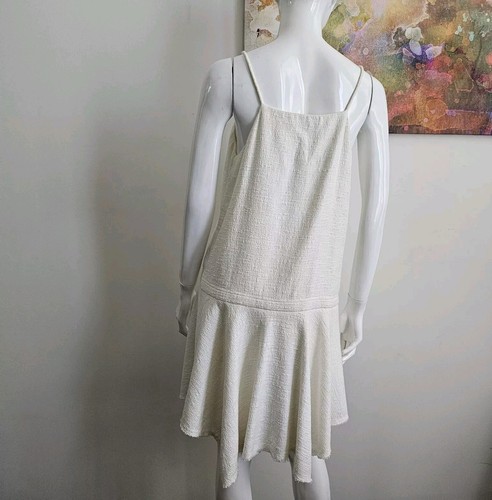 Camilla and Marc Roman White Dress Size 10 Pearl Asymmetric - Picture 3 of 10