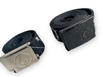 Y2K Skater Belts Lot Volcom Empyre Web Belt Black Grunge  display picture 3