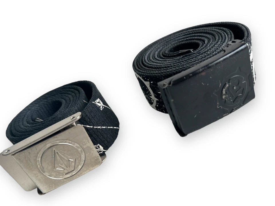 Y2K Skater Belts Lot Volcom Empyre Web Belt Black Grunge Skull Snowboard Punk - Image 4 of 4