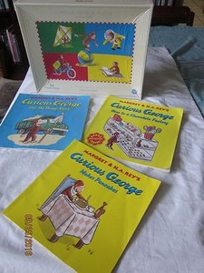 Complete Pottery Barn Kids Curious George 24 Piece Jigsaw 18 X 24