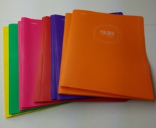 Mead 2 Pocket Pronged Portfolio Folders Variety of Colors Lot of 10