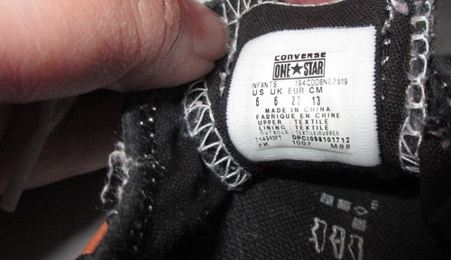 Converse Infant Baby Boy Girl Shoes Sz 6 Black Red Orange Flames Lace Up Toddler - Picture 8 of 10