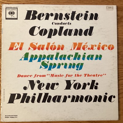 Leonard Bernstein Conducts Arron Copland 33 1/3 rpm LP, New York Philharmonic
