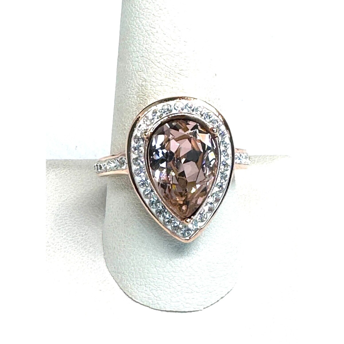 Showy Seta 925 Sterling Silver Vermeil Pink And Colorless Gems