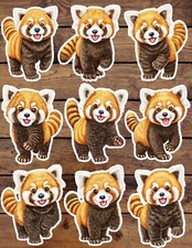 Red Panda Die Cut Vinyl Stickers Set Scrapbooking Laptop Water Bottle