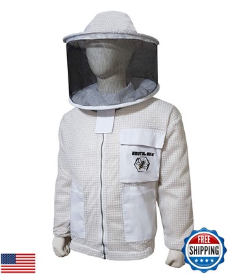 Brutul Bee 3 Layer Beekeeping Ultralight Ventilated Jacket with Round Veil (3