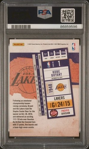 2010 PLAYOFF CONTENDERS PATCHES #1 KOBE BRYANT PSA 9 - Picture 2 of 2