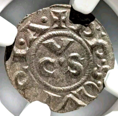 SICILY ITALY Ancona Republic NGC MS 61 BI Denaro AD 1250-1348 CVS Monogram