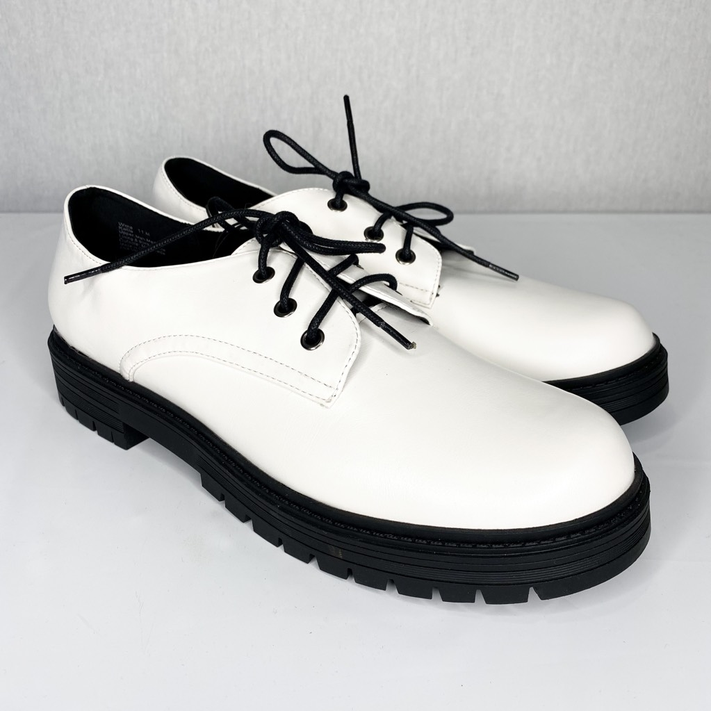 Seychelles Womens Katie Creeper Flat Shoes White Black Lace Up