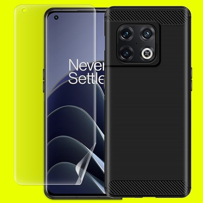 Screen Protector & Natural Tactility Carbon Fiber TPU Case for OnePlus 10 Pro 5G