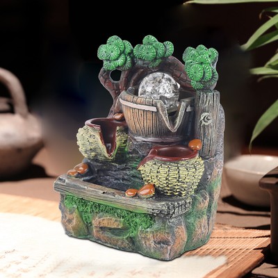 Indoor Water Fountain LED Light Tabletop Waterfall Decor Table Small Rock New