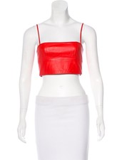 red leather bralette