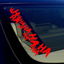 2x Joker Hahaha Serious Super Bad Evil Body Windshield Car Sticker Decal 16" Red