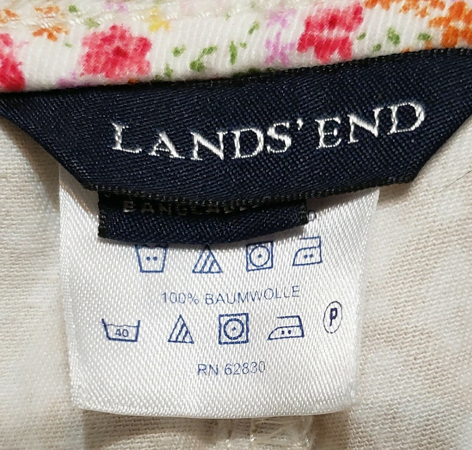 Pantalones Cortos Capri Lands End Big Girl Talla 12+ Cintura Ajustable Blanco Tostado Beige Foto 4 de 4