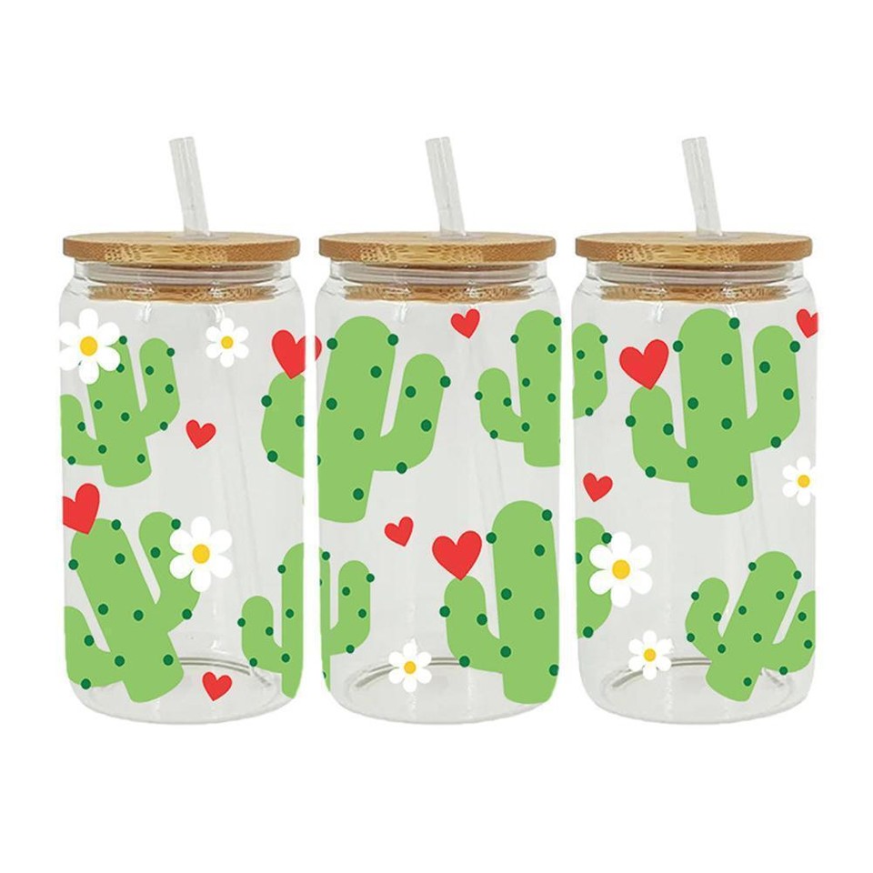 3D UV DTF Transfer Cup Wrap Transfer Sticker For Glass Cups Coffee