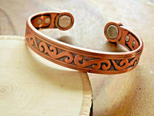 Pure Copper Magnetic Bracelet Arthritis Therapy Adjustable Size Cuff Vintage