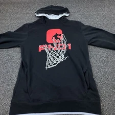 And1 Basketball Hoodie Pullover Mens Small Black Red Long Sleeves Bank Shot